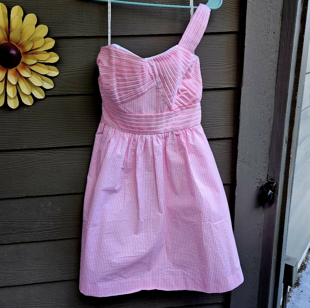 Lilly Pulitzer Pink Tropics Seersucker Addison Dress Size 0 NWT